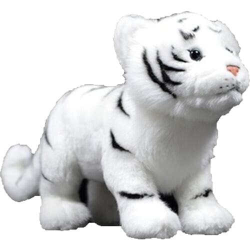 Simulation stand tiger plush toy white tiger doll cute white tiger doll simulation animal model gift 28cm