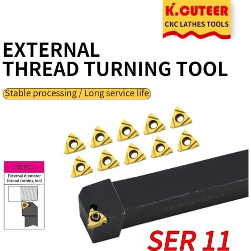 SER1010H11 SER1212H11 SER1616H11 External Thread Turning Tools Lathe Cutter 11ER Carbide inserts CNC Holder