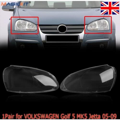 MagicKit 2x For VW Volkswagen Golf5 MK5 05-09 Front Lens Cover Kit Headlight Left+ Right