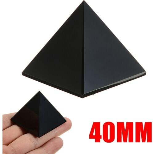 1pc New Natural Reiki Energy Black Obsidian Pyramid Crystal Protective Healing for Home Decoration