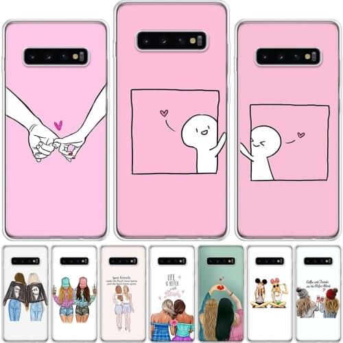 Best Friends BFF Matching Phone Case For Samsung Galaxy A51 A71 A50 A70 A80 A90 A01 A6 A7 A8 A10 A10S A20S A20E A30 A40 Plus Cov