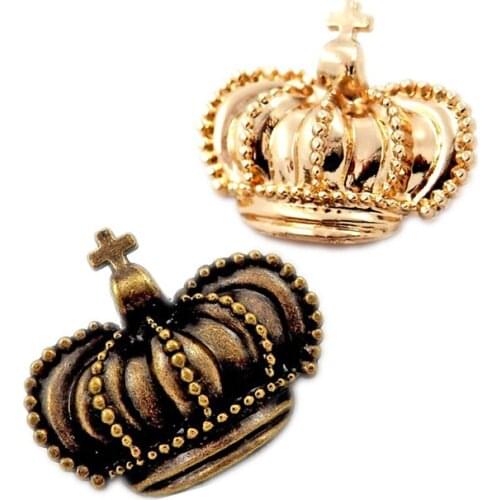 Lot 3Pcs 3 Colors Unisex Alloy Cross Crown Collar Pin Brooch Shirts Brooches For Women Men Accessory