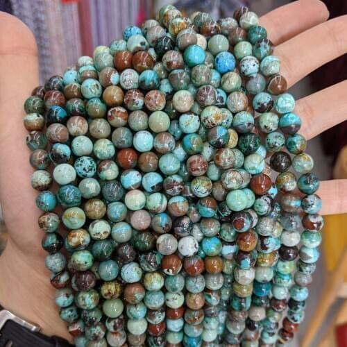 Natural Stone azurite malachite Loose Round 6/8/10mm Beads Strand Green Turquoises Chrysocolla Azurite Stone Beads DIY Jewelry