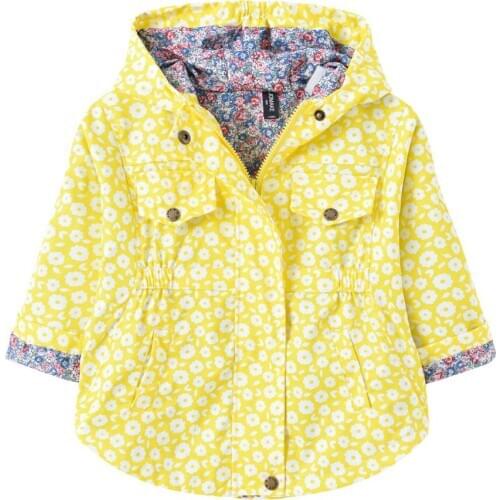 Autumn And Winter Christmas Baby Children Jacket Girls Flower Print Hooded Windbreaker Cute Girl Baby Kid Casual Jacket 2020 New