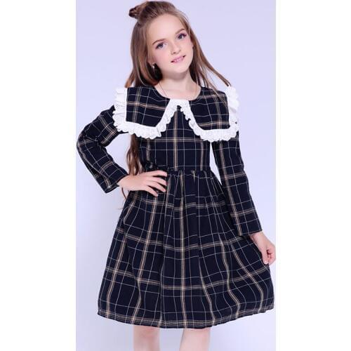 Girls Dress 2019 New Fashion Girls Clothes Children Autumn winter Dress Clothing Girls Plaid Princess Party Dress 10 11 8 years