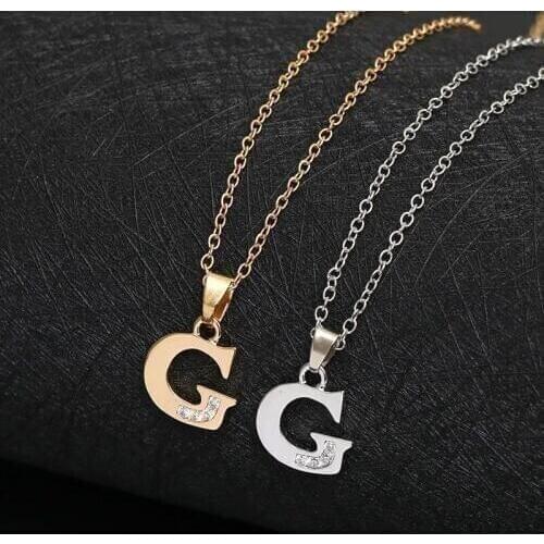 Gift America 26 English word Letter G Family name sign pendant Necklace tiny USA alphabet name Initial Letter monogram jewelry