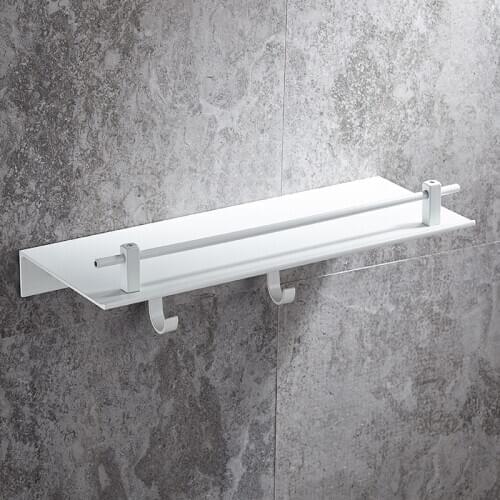 Bathroom Shelf Space Aluminum Shower Rack Corner Shelf Square Bath Shower Shelf Nail Free Storage Organizer Rack