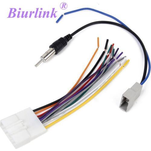 Biurlink Car Radio Stereo Harness Cable , Antenna Adapter For Nissan