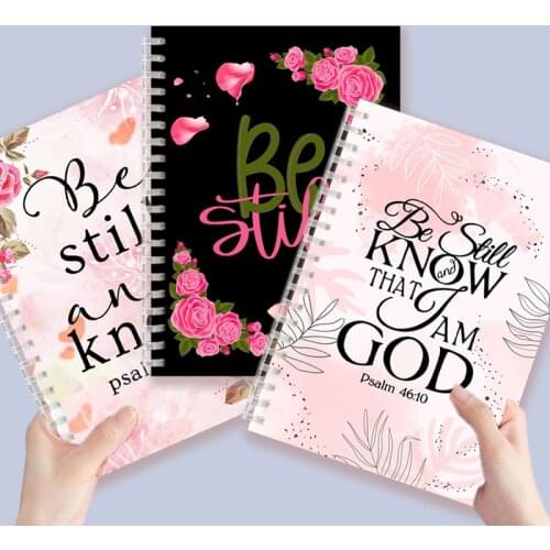 Psalm 46 10 Verse - Be Still and Know That I Am GOD - Spiral Notebook Christian Quote Bible Note Book Wisdom Vibes Faith Words