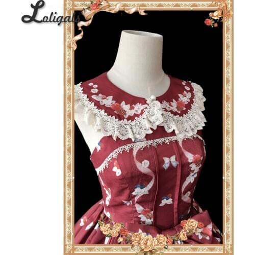 The Owl ~ Sweet Printed Lolita Detachable Collar / Head Bow by Infanta