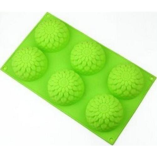 6 Cavities Sunflower Muffin Cups Handmade Soap Molds Silicone Cake Baking Mold Cake Pans