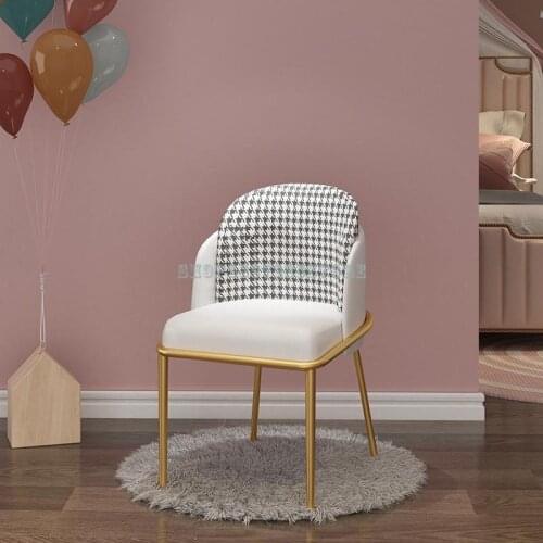 Nordic Leisure Family Dining Chair Light Luxury Beauty Net Red Desk Chair Back Makeup Manicure Dressing Chair