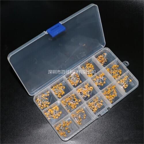 450pcs 15 kinds × 30pcs (10pf-100nf) 50v monolith capacitor sorting box set