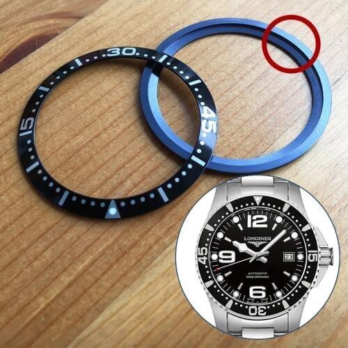 Steel noctilucent bezel for Longines HydroConquest 41mm automatic watch parts tools