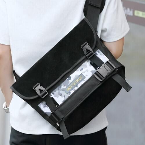 Messenger Bag Unisex Backpack Nylon Satchel Shoulder Crossbody Messenger Bag for School Work Sport Fits 14 Inch Laptop Messenger