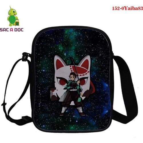 Kimetsu No Yaiba Messenger Bags Mochila School Bags Girl Boy 3D Printing Kimetsu No Yaiba Pattern Women Men Small Messenger Bags