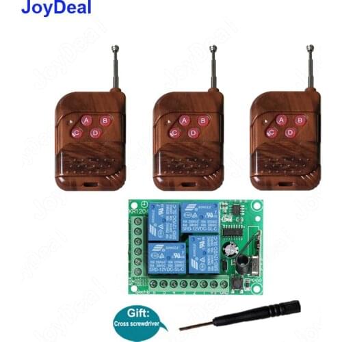433Mhz Universal Wireless Remote Control Switch DC 12V 4CH Relay Receiver Module and RF Transmitter 433 MHz Remote Light Switch