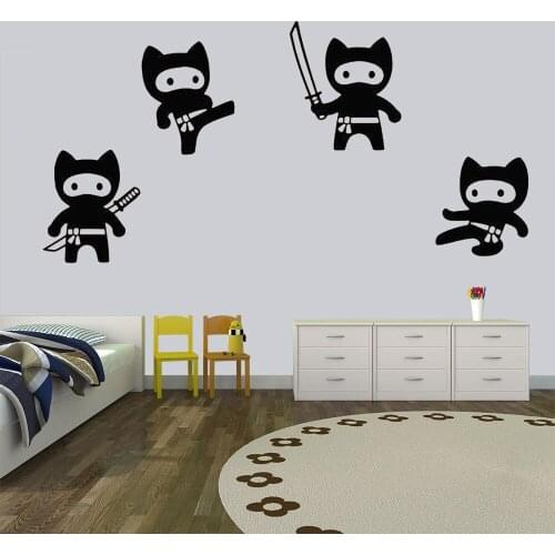 Vinyl Ninja Wall Sticker for for kids rooms decor Samurai Wall Decal Warrior Wall Decor Decals for Boys room decoration HY944