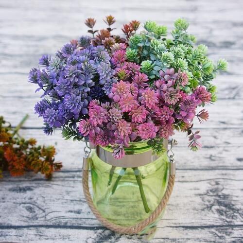 1 Bouquet Artificial Fall Leaves Flower Wedding Plant Fake Flowers Office Home Decoration Party Birthday Decor Christmas Gift