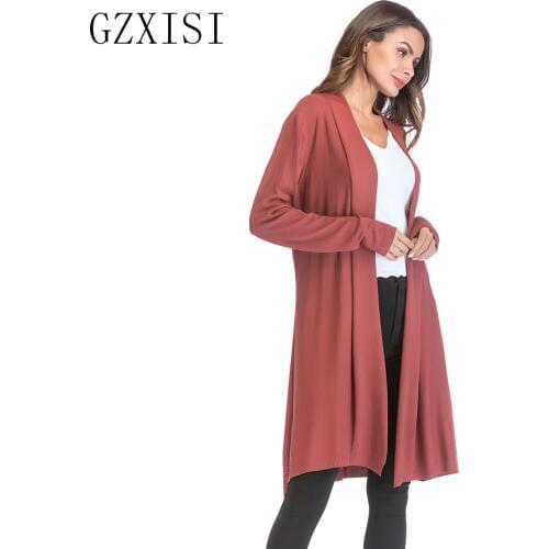 2018 long cardigan women Coat winter full knitted cardigan feminino long sleeve autumn ladies cardigans open stitch Jacket