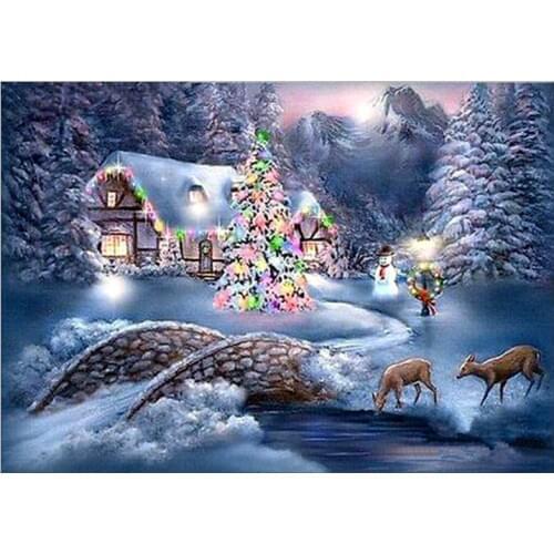 2019 new arrived 5d diy Diamond Painting Snownight christmas tree diamond Painting Diamond Embroidery Cross stitch home Decor
