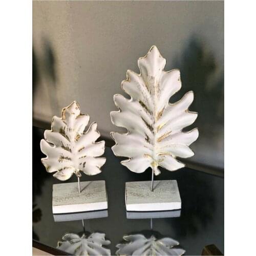 2021 Modern Figure Miniatures High Quality Detailed Leaf Design Trinkets House Decoration Sculptures For Kitchen Bedroom
