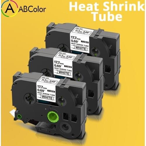 3PK Tape For Brother HSe 241 HSe-241 Heat Shrink Tube Tape HSe241 hse 241 Wire&Cable Labels 18mm For Brother P touch Label Maker