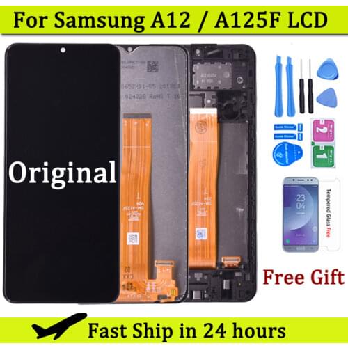 6.5"Original LCD For Samsung Galaxy A12 A125 LCD with frame Touch Screen Digitizer LCD For Samsung SM-A125F A125F/DS Display