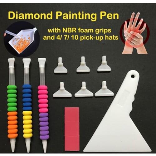 5D Diamond Painting Accessories DIY Tool full square round Point Drill Pen with NBR Foam Holder pictures of rhinestone