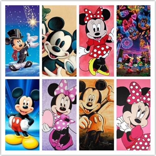 Disney 5D DIY Diamond Painting Mickey Mouse Movie Mickey Minnie Image Full of Diamond Embroidery Handmade Interior Decoration