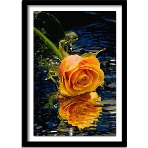 Diamond diy diamond embroidery flowers home decor 5d diamond painting cross stitch Handicraft Needlework yellow rose