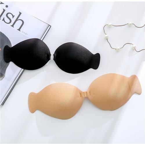 Strapless Push Up Invisible Bras Women Gown Bras Strapless Invisible Non-Slip Chest Patch Bras Detachable Strapless Bra