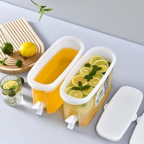 3.5L Cold Kettle With Faucet Cold Ice Water Cool Bucket Food-grade PP Water Bottle Refrigerator Ice Water Teapot Home Supplies