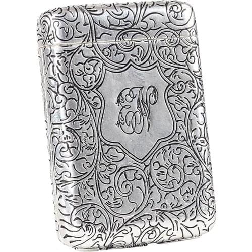 Cigarette Case Silver Plated Brass Cigarette Storage Pouch Organizer for Men