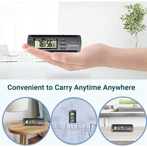 Inkbird ITH-10 Digital Thermometer Hygrometer Temperature Humidity Meter with LCD for Home Window Office Greenhouse Car Sensor