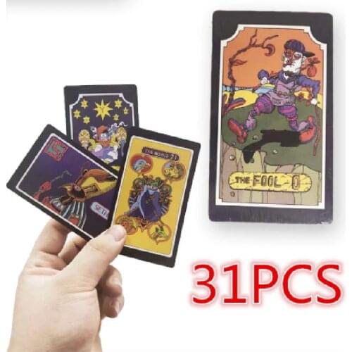 31pcs Anime JoJo Bizarre Adventure Cosplay Tarot Card 22 Grand Akana and 9 Royal Gods Cosplay Props Anime Chess Card Tarot Card