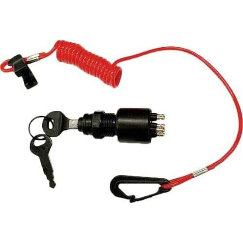 Ignition Switch Key Safety Lanyard Lock Assembly For Evinrude Johnson OMC 5005801 175974