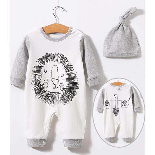 Newborn Baby Boy Romper Jumpsuit Pajamas Onesie Cotton New Born Girl Clothes Lion Fall Rampers Boutique Costume Twin Outfit