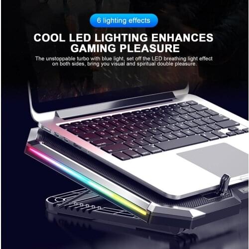 Laptop Cooler LCD Screen Controllable Computer Cooling Fan Base LCD Screen Button Controlled RBG Emission Silence