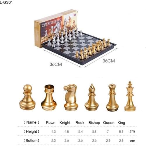 Magnetic Gold Silver Black White Foldable International Chess Intelligence Developing Games Tools Match