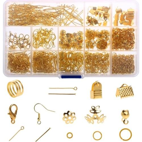 Jewelry Findings Making Kit Clip Buckle Lobster Clasp Open Jump Rings Earring Hook Beading Repair Tools DIY Jewelry Supplies