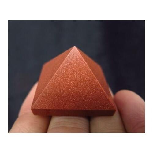 NATURAL Red Goldstone QUARTZ CRYSTAL PYRAMID Point HEALING