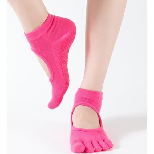 Anti Slip Yoga sports Socks Women Five Toe Sport Cotton Pilates Sock Ventilation Quick-Dry Ballet Professional Yoga Dance Sock