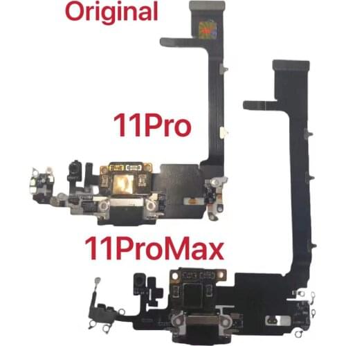 Original For iPhone 11 11Pro 11Pro Max USB Charger Port Dock Connector Flex Cable Charging with Microphone Repair Replacement