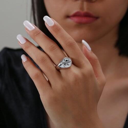 Face Couple Ring Silver Color Rings for Men Women Valentines Day Gifts Dropshipping