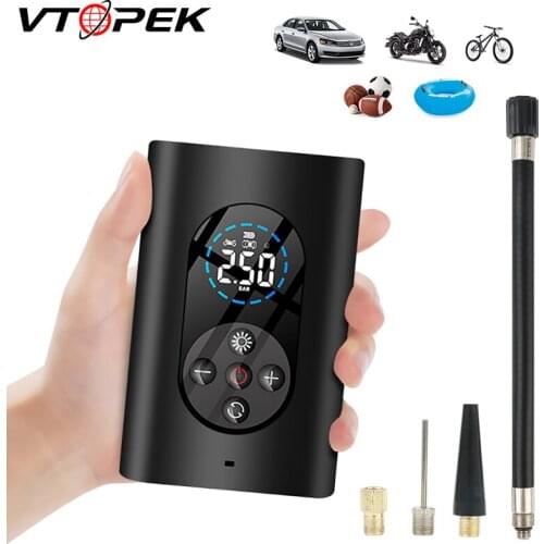 Vtopek Portable Air Compressor Electric Car Compressor Inflatable High Pressure Air Blower Tyre Bicycle Pump Tire Inflator