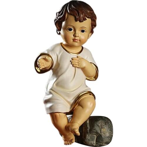 Jesus Doll Statue Figurine Sculpture Resin European Baby Statue Figure Baby Shower Decor Home Garden Memorial Statue