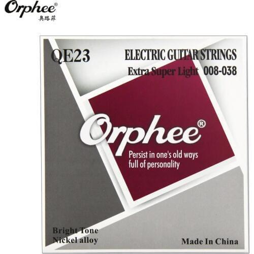 Orphee QE23 008-038 Electric Guitar Strings Hexagonal Nickel Alloy Extra Super Light Bright Tone Guitar Parts accessories