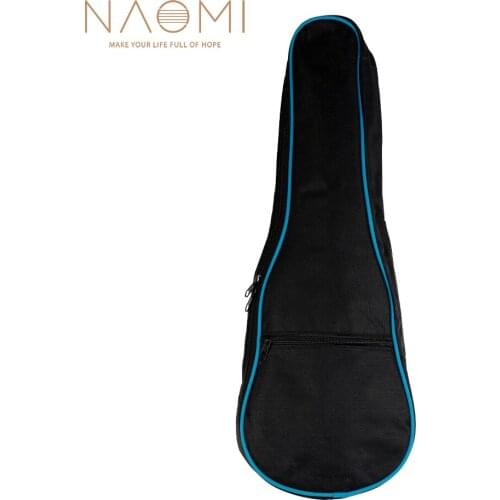 NAOMI 21 Inch Ukulele Bag Black Canvas Uke Bag Portable Storage Bag For Soprano Hawaii Guitar