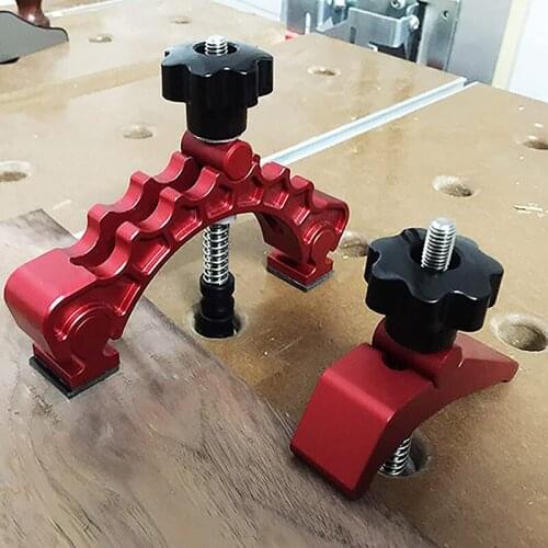 Aluminum Alloy T-Track Hold Down Clamp Woodworking T-Track Clamping Set for Router Table